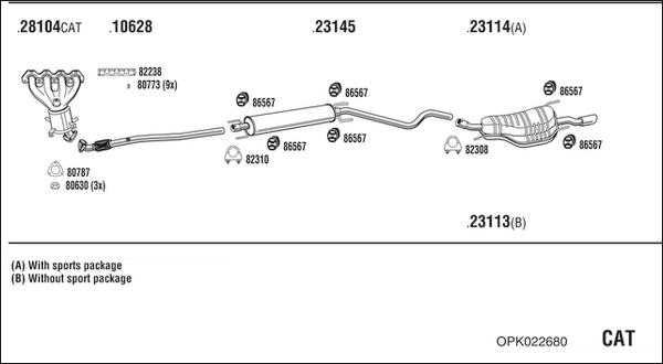 Fonos OPK022680 - Система выпуска ОГ autosila-amz.com