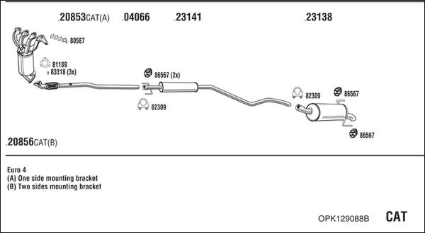 Fonos OPK129088B - Система выпуска ОГ autosila-amz.com