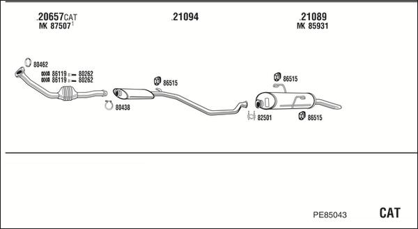 Fonos PE85043 - Система выпуска ОГ autosila-amz.com