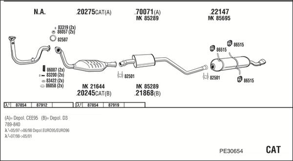 Fonos PE30654 - Система выпуска ОГ autosila-amz.com