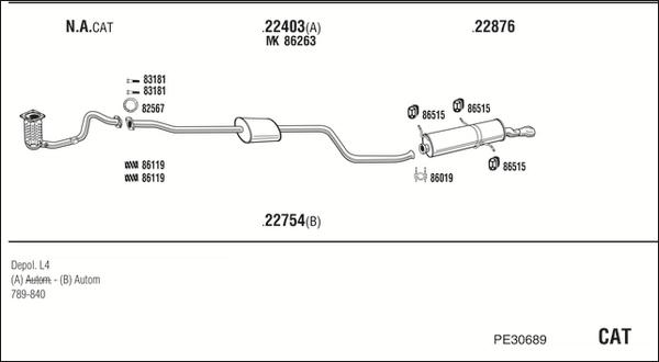 Fonos PE30689 - Система выпуска ОГ autosila-amz.com