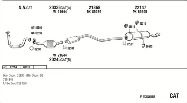 Fonos PE30688 - Система выпуска ОГ autosila-amz.com