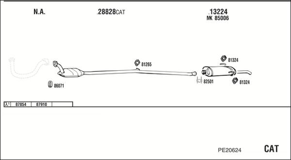 Fonos PE20624 - Система выпуска ОГ autosila-amz.com