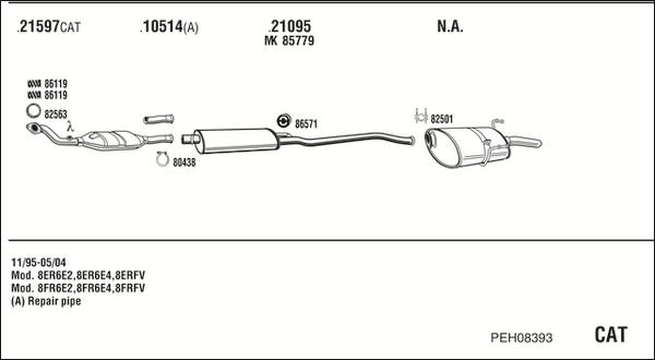 Fonos PEH08393 - Система выпуска ОГ autosila-amz.com