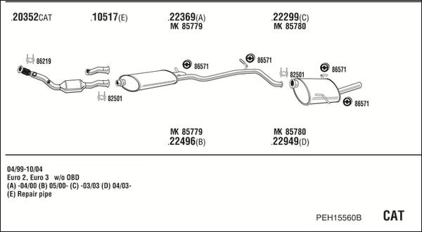 Fonos PEH15560B - Система выпуска ОГ autosila-amz.com