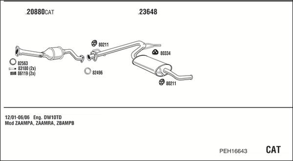 Fonos PEH16643 - Система выпуска ОГ autosila-amz.com