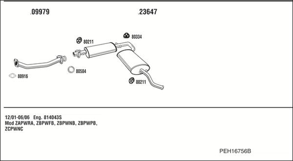 Fonos PEH16756B - Система выпуска ОГ autosila-amz.com