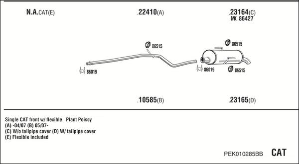 Fonos PEK010285BB - Система выпуска ОГ autosila-amz.com