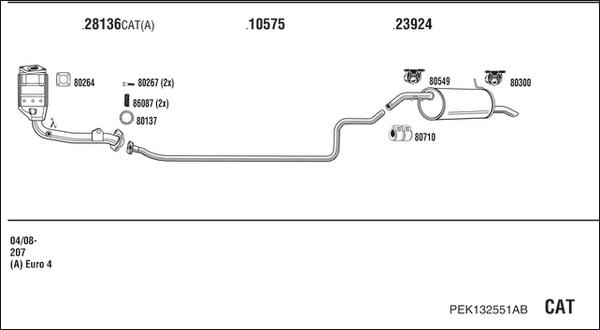 Fonos PEK132551AB - Система выпуска ОГ autosila-amz.com