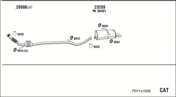 Fonos PEP14766B - Система выпуска ОГ autosila-amz.com