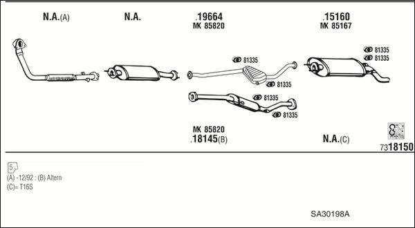 Fonos SA30198A - Система выпуска ОГ autosila-amz.com