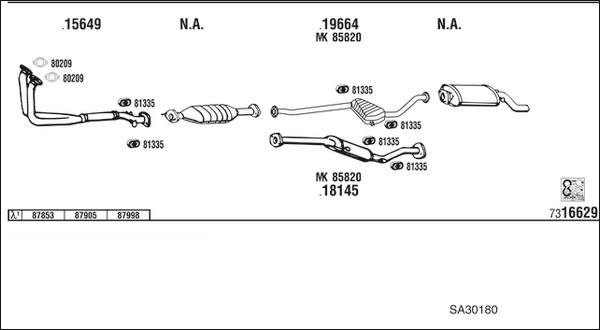 Fonos SA30180 - Система выпуска ОГ autosila-amz.com