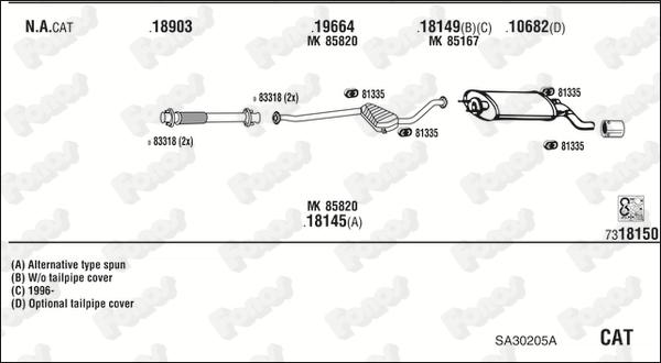 Fonos SA30205A - Система выпуска ОГ autosila-amz.com