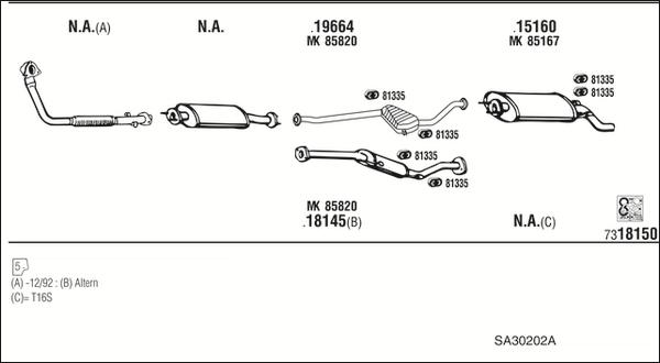 Fonos SA30202A - Система выпуска ОГ autosila-amz.com