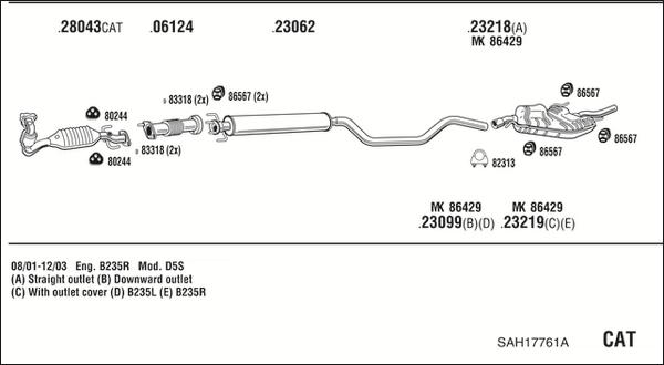 Fonos SAH17761A - Система выпуска ОГ autosila-amz.com