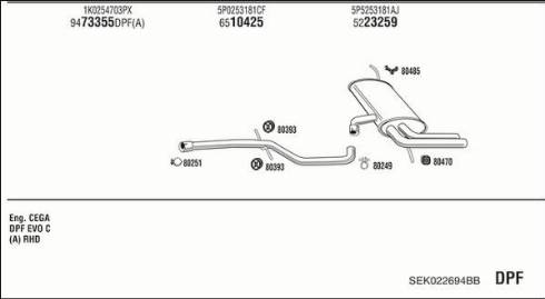 Fonos SEK022694BB - Система выпуска ОГ autosila-amz.com