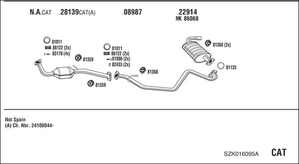 Fonos SZK016095A - Система выпуска ОГ autosila-amz.com