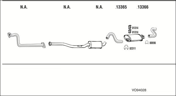 Fonos VO94028 - Система выпуска ОГ autosila-amz.com