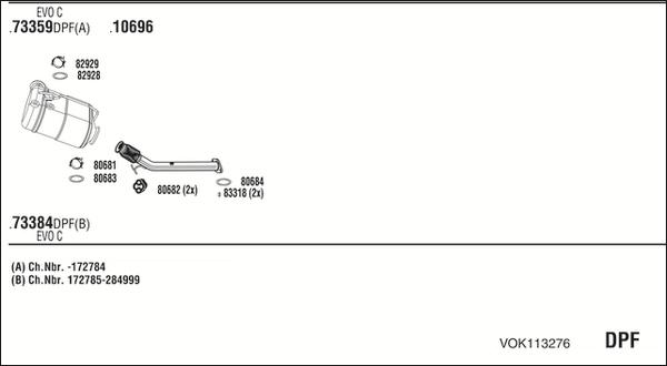 Fonos VOK113276 - Система выпуска ОГ autosila-amz.com