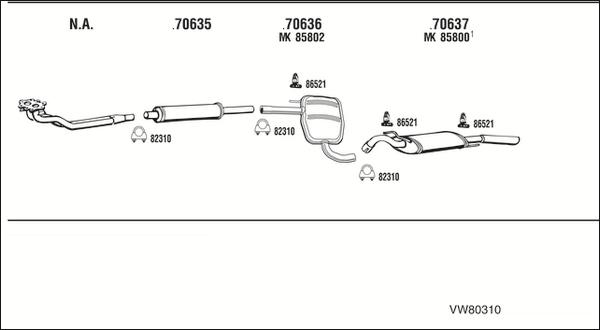 Fonos VW80310 - Система выпуска ОГ autosila-amz.com