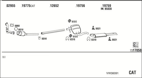 Fonos VW36091 - Система выпуска ОГ autosila-amz.com