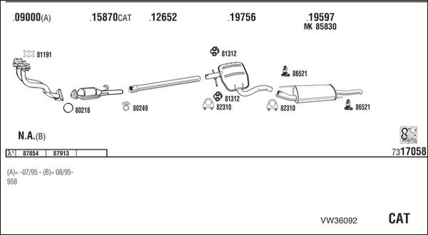 Fonos VW36092 - Система выпуска ОГ autosila-amz.com