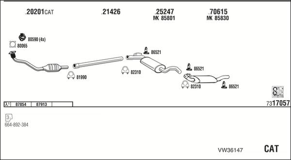 Fonos VW36147 - Система выпуска ОГ autosila-amz.com