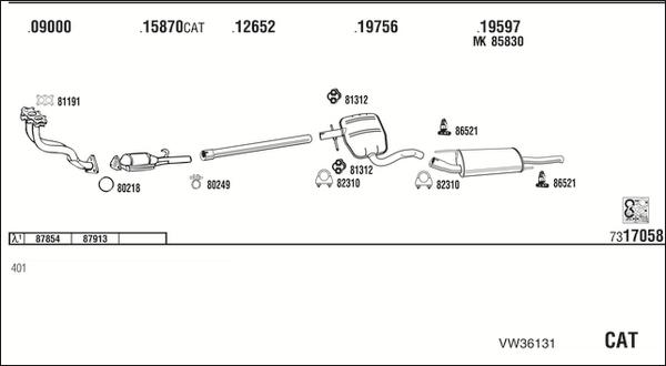 Fonos VW36131 - Система выпуска ОГ autosila-amz.com