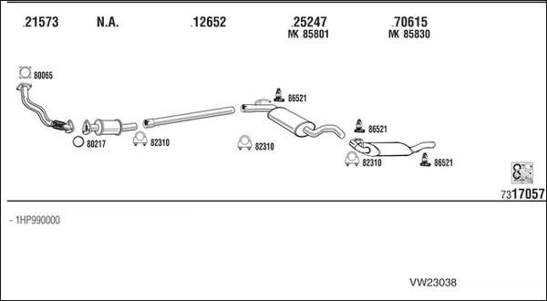 Fonos VW23038 - Система выпуска ОГ autosila-amz.com