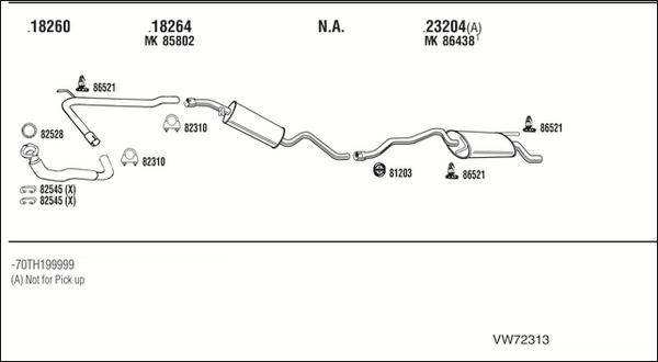 Fonos VW72313 - Система выпуска ОГ autosila-amz.com