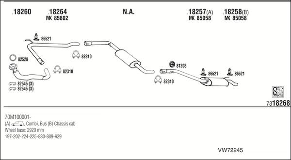 Fonos VW72245 - Система выпуска ОГ autosila-amz.com