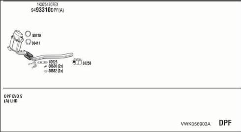 Fonos VWK056903A - Система выпуска ОГ autosila-amz.com