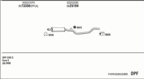 Fonos VWK058532BB - Система выпуска ОГ autosila-amz.com