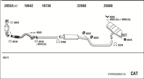 Fonos VWK009621A - Система выпуска ОГ autosila-amz.com