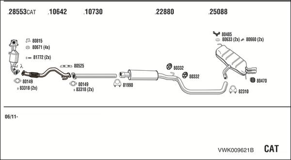 Fonos VWK009621B - Система выпуска ОГ autosila-amz.com