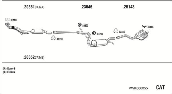 Fonos VWK006055 - Система выпуска ОГ autosila-amz.com