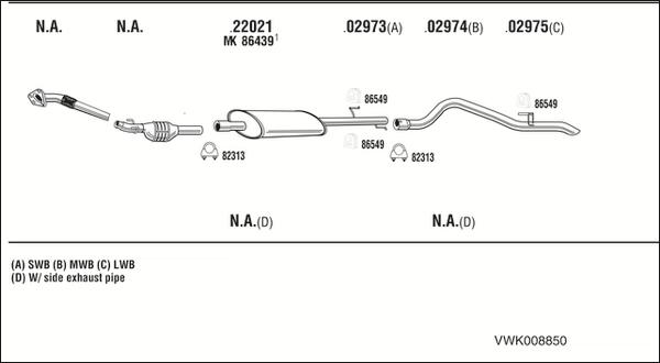 Fonos VWK008850 - Система выпуска ОГ autosila-amz.com