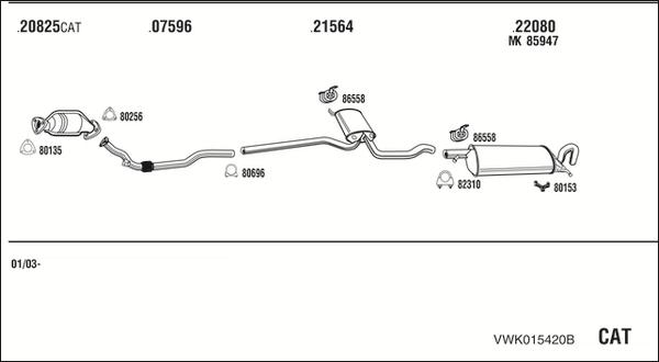 Fonos VWK015420B - Система выпуска ОГ autosila-amz.com