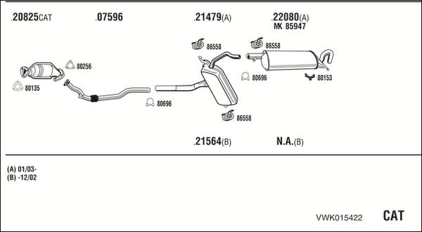 Fonos VWK015422 - Система выпуска ОГ autosila-amz.com