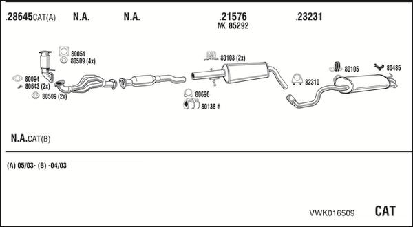 Fonos VWK016509 - Система выпуска ОГ autosila-amz.com