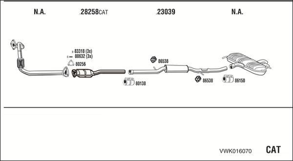 Fonos VWK016070 - Система выпуска ОГ autosila-amz.com