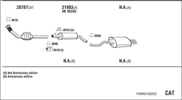 Fonos VWK016253 - Система выпуска ОГ autosila-amz.com