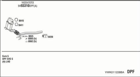 Fonos VWK011228BA - Система выпуска ОГ autosila-amz.com