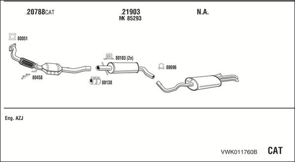 Fonos VWK011760B - Система выпуска ОГ autosila-amz.com