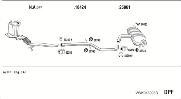 Fonos VWK018923B - Система выпуска ОГ autosila-amz.com