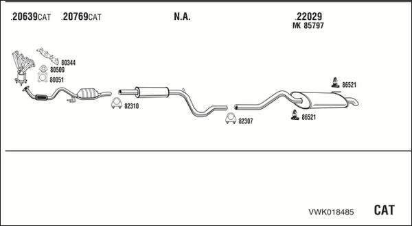 Fonos VWK018485 - Система выпуска ОГ autosila-amz.com