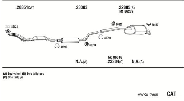 Fonos VWK017805 - Система выпуска ОГ autosila-amz.com