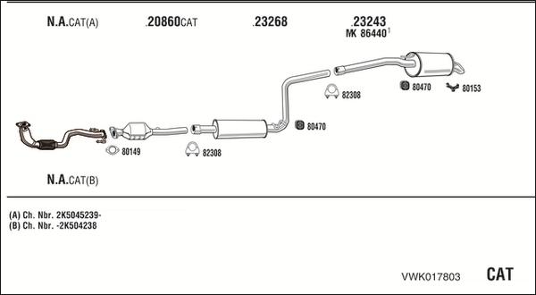 Fonos VWK017803 - Система выпуска ОГ autosila-amz.com