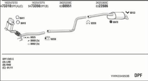 Fonos VWK034950B - Система выпуска ОГ autosila-amz.com