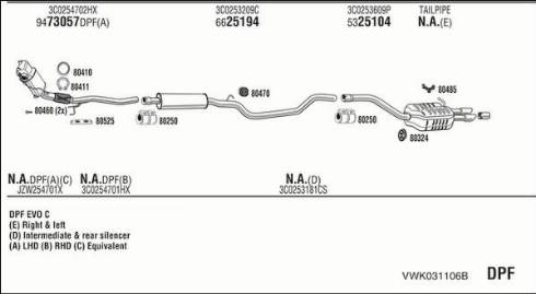 Fonos VWK031106B - Система выпуска ОГ autosila-amz.com